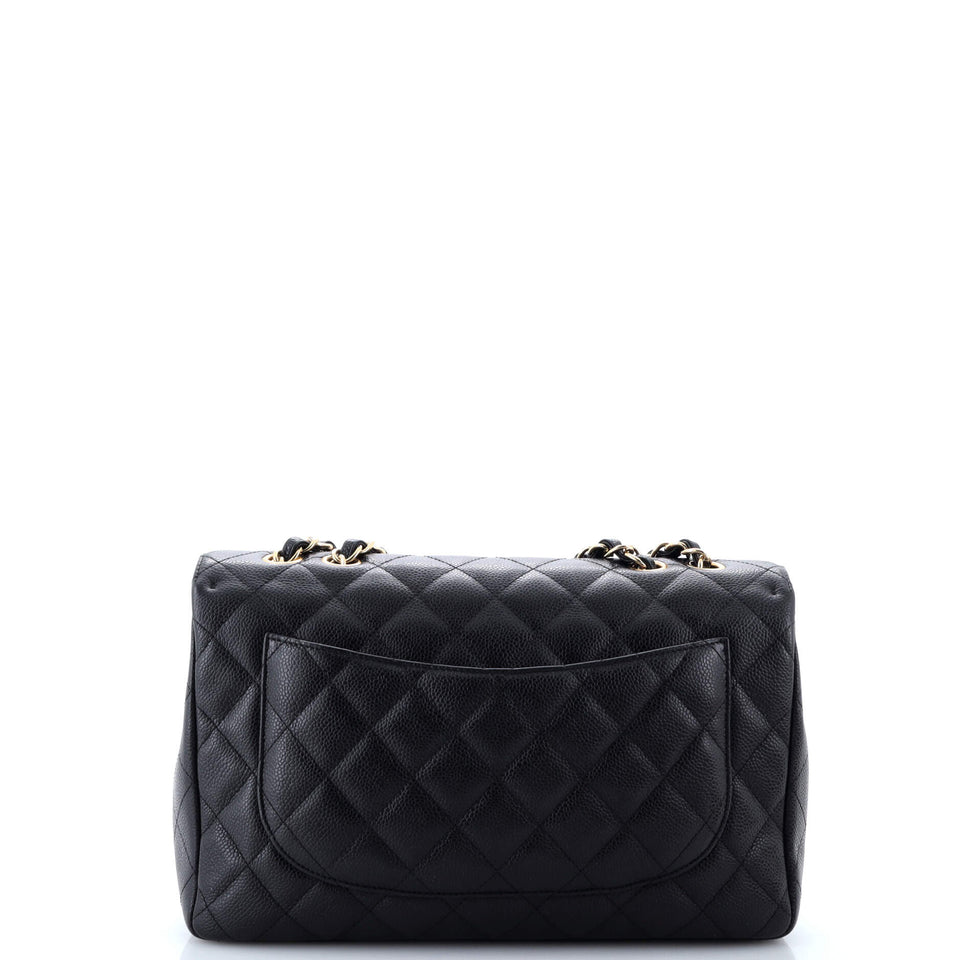 Classic Single Flap Bag Quilted Caviar Jumbo