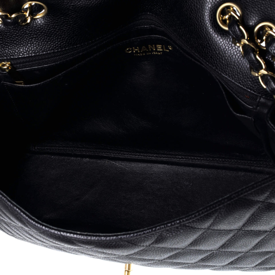 Classic Single Flap Bag Quilted Caviar Jumbo