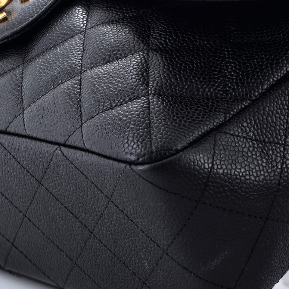 Classic Single Flap Bag Quilted Caviar Jumbo