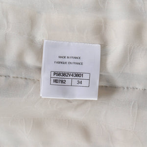 Women's Braided Trim Collarless Button Up Jacket Tweed