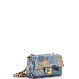 Classic Single Flap Bag Iridescent Python Mini