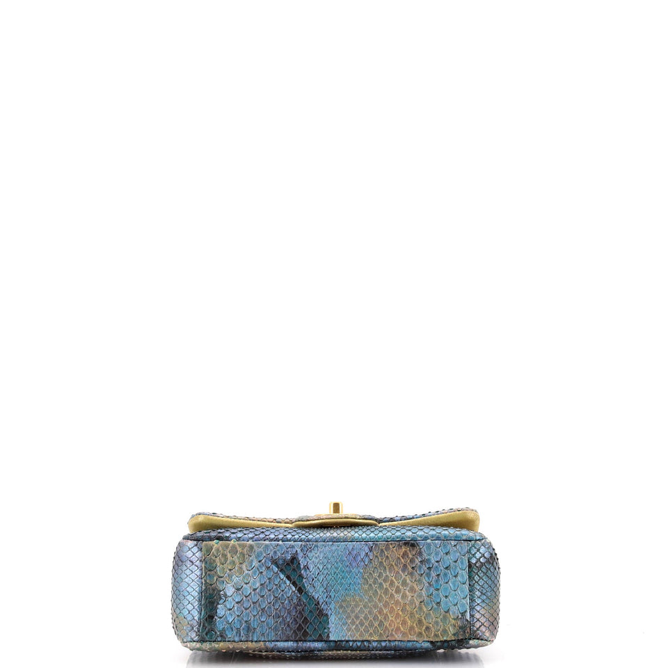 Classic Single Flap Bag Iridescent Python Mini