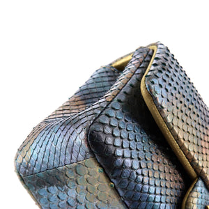 Classic Single Flap Bag Iridescent Python Mini
