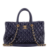 Coco Handle Shopping Tote Quilted Aged Calfskin Medium