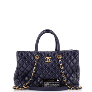 Coco Handle Shopping Tote Quilted Aged Calfskin Medium