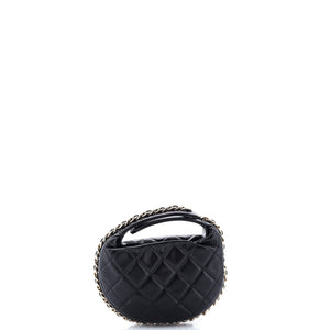 Chain Around Hobo Pouch Quilted Lambskin Mini