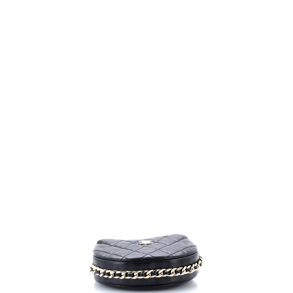 Chain Around Hobo Pouch Quilted Lambskin Mini