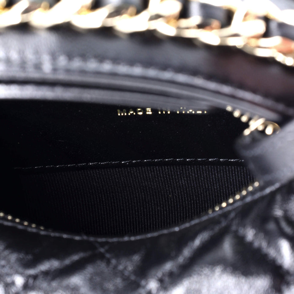 Chain Around Hobo Pouch Quilted Lambskin Mini