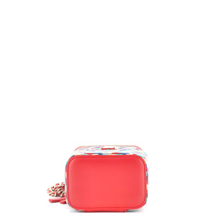 Classic Vanity Case with Chain Multicolor Embroidered Thread Mini