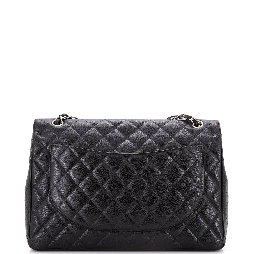 Classic Double Flap Bag Quilted Caviar Maxi