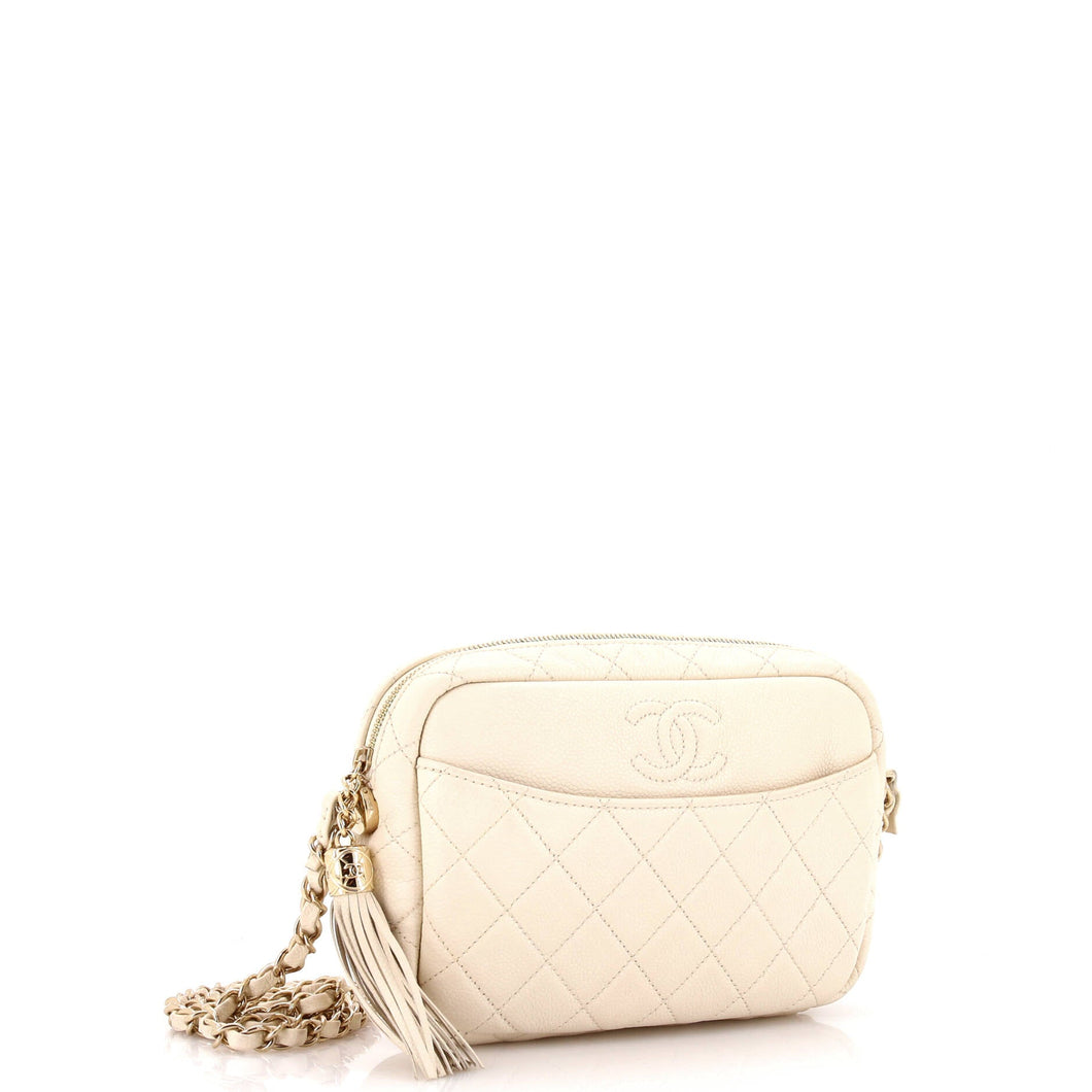 Coco Tassel Camera Case Quilted Caviar Medium