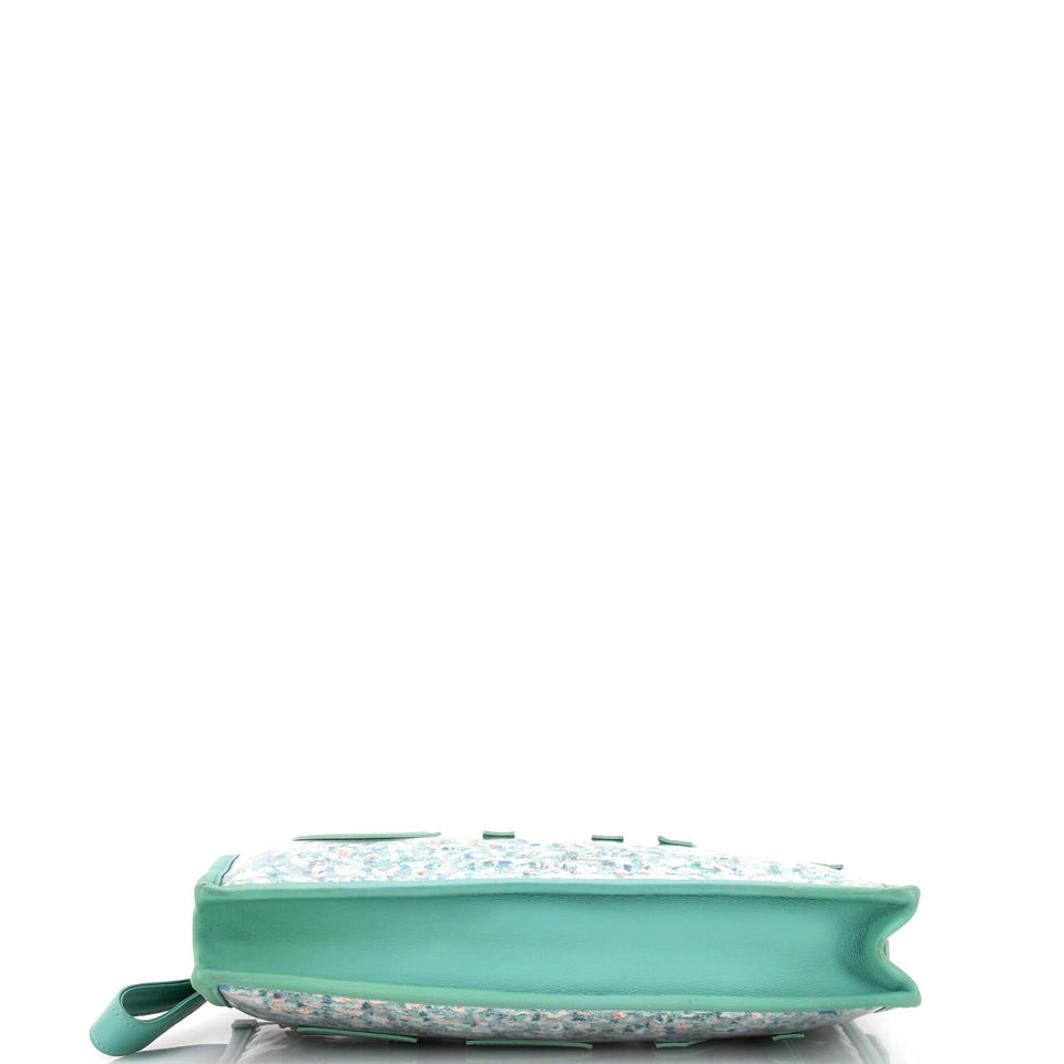 Logo Wristlet Clutch PVC Over Quilted Tweed Large