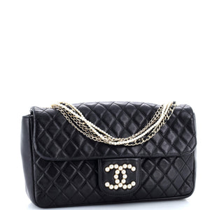 Westminster Pearl Chain Flap Bag Quilted Lambskin Medium