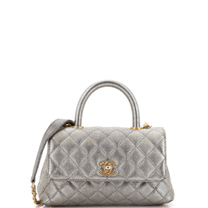 Coco Top Handle Bag Quilted Caviar Mini