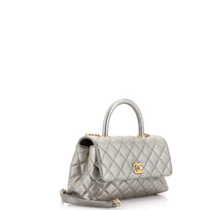 Coco Top Handle Bag Quilted Caviar Mini