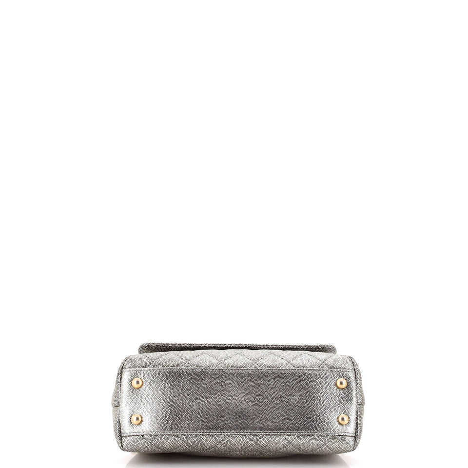 Coco Top Handle Bag Quilted Caviar Mini