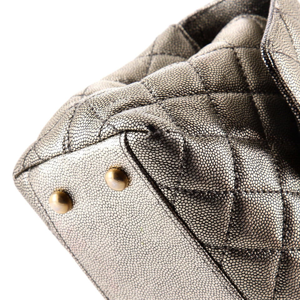 Coco Top Handle Bag Quilted Caviar Mini