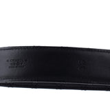 Woven Chain CC Buckle Belt Quilted Leather Wide