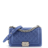 Boy Flap Bag Quilted Perforated Lambskin Old Medium
