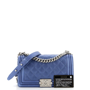 Boy Flap Bag Quilted Perforated Lambskin Old Medium