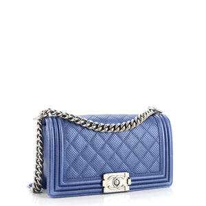 Boy Flap Bag Quilted Perforated Lambskin Old Medium