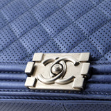 Boy Flap Bag Quilted Perforated Lambskin Old Medium