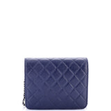 Square Wallet on Chain Quilted Caviar