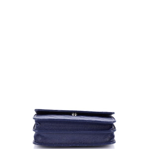 Square Wallet on Chain Quilted Caviar
