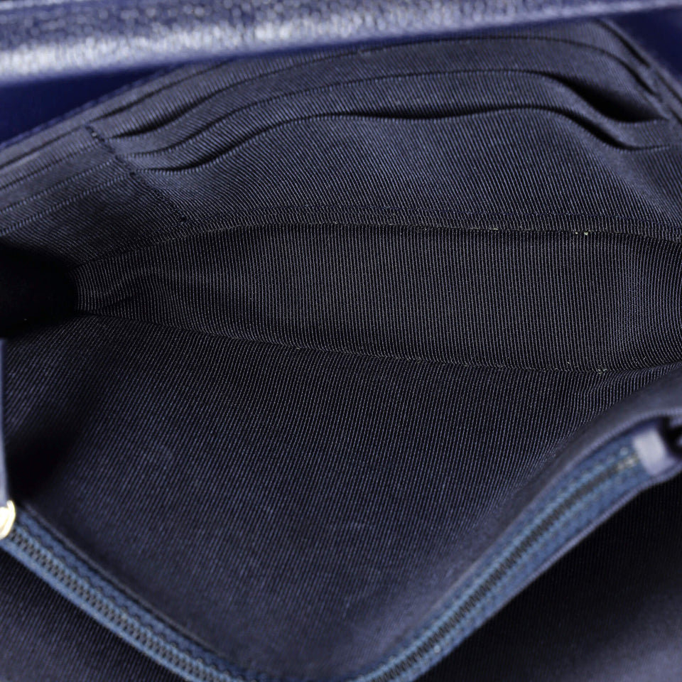 Square Wallet on Chain Quilted Caviar