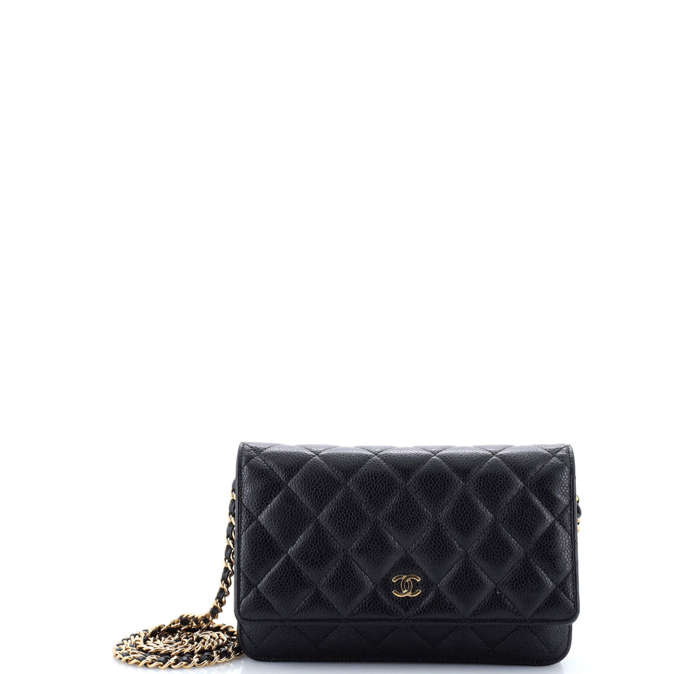 Wallet on Chain Quilted Caviar