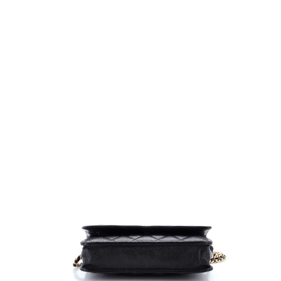 Wallet on Chain Quilted Caviar
