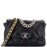 19 Flap Bag Quilted Leather Large