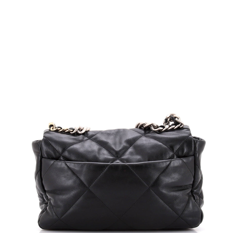 19 Flap Bag Quilted Leather Large