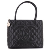 Medallion Tote Quilted Caviar