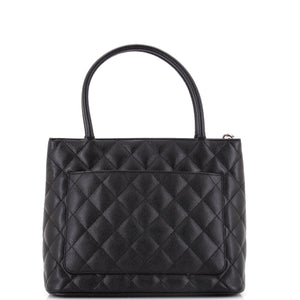 Medallion Tote Quilted Caviar