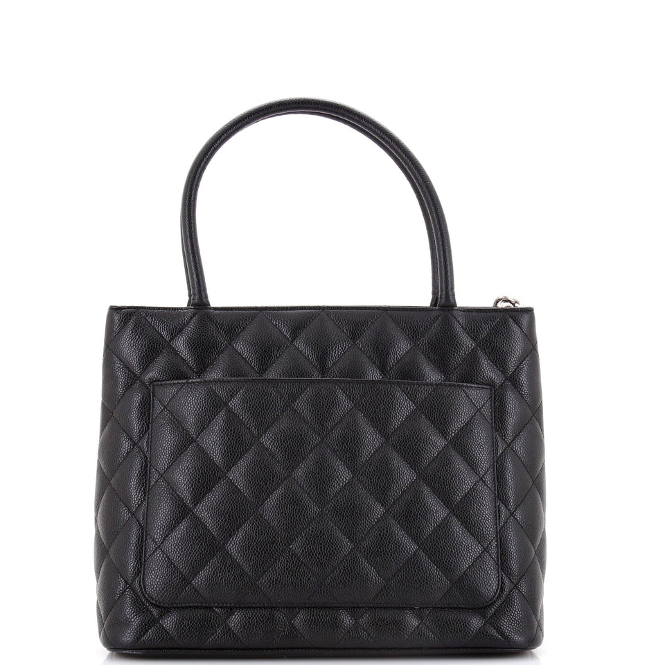 Medallion Tote Quilted Caviar
