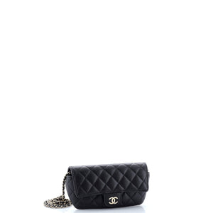 Classic Sunglasses Case with Chain Quilted Caviar