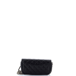 Classic Sunglasses Case with Chain Quilted Caviar