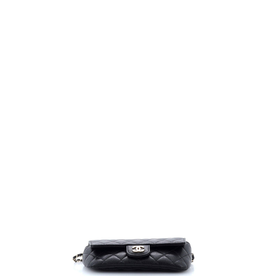 Classic Sunglasses Case with Chain Quilted Caviar