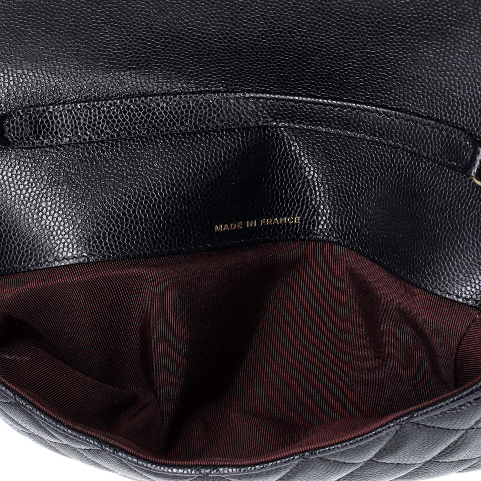 Classic Sunglasses Case with Chain Quilted Caviar