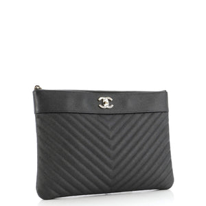 Mademoiselle Vintage O Case Clutch Chevron Caviar Medium