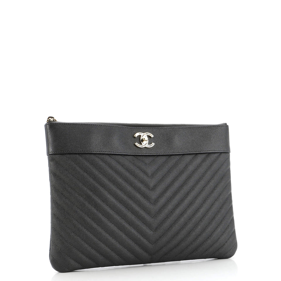 Mademoiselle Vintage O Case Clutch Chevron Caviar Medium