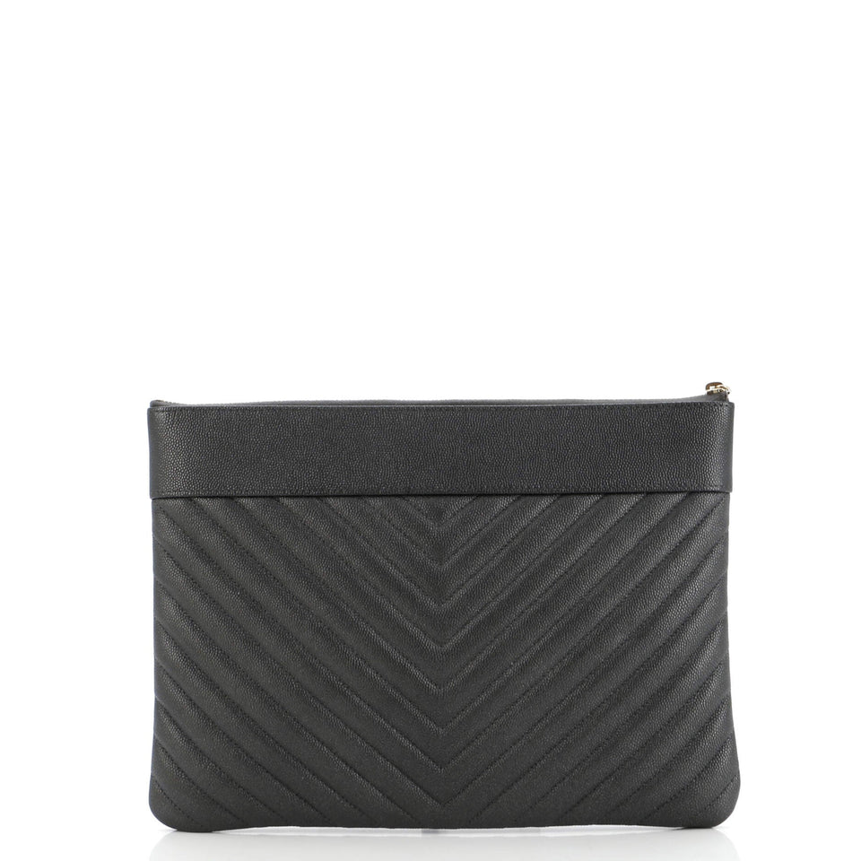 Mademoiselle Vintage O Case Clutch Chevron Caviar Medium