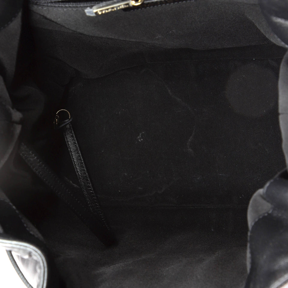 CC Drawstring Backpack Quilted Lambskin Large