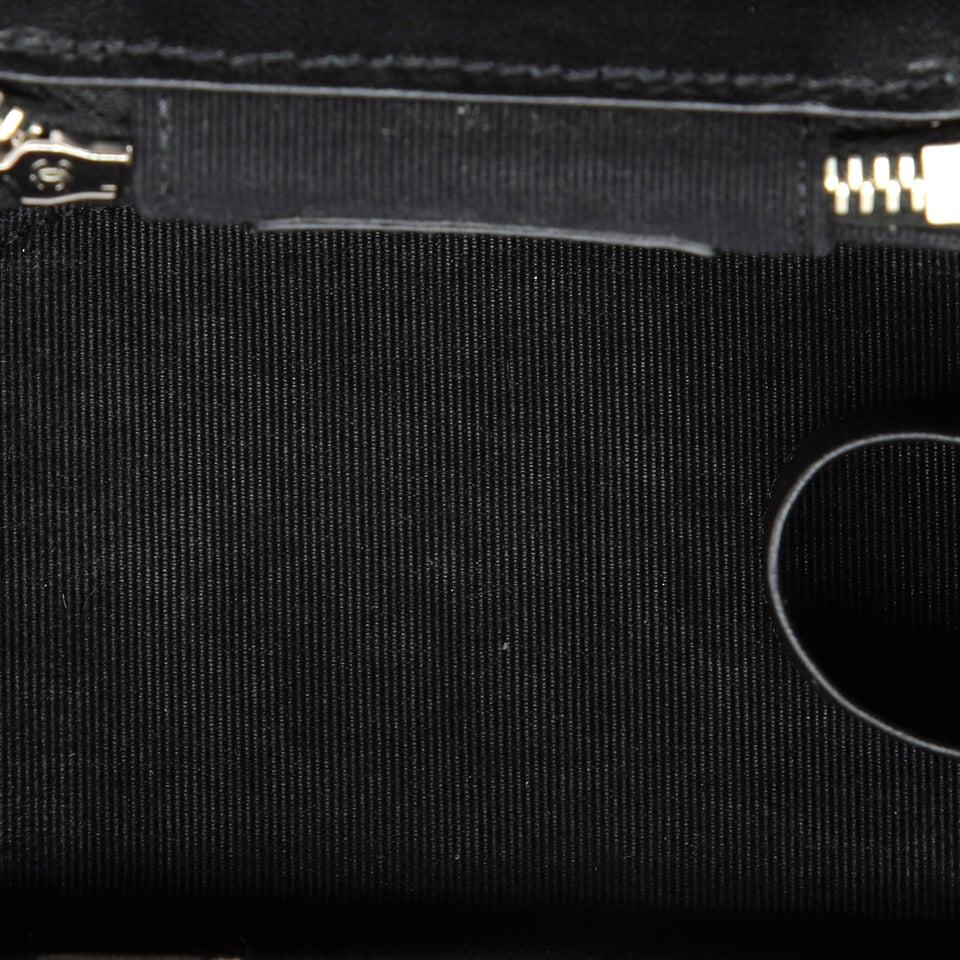 Coco Enamel Strap Vanity Case with Chain Quilted Caviar Mini