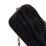 Coco Double Zip Clutch with Chain Fringe Chevron Denim