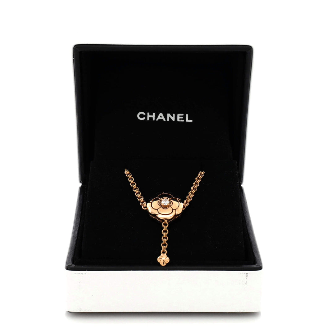 Camellia Chain Bracelet 18K Rose Gold with Diamond