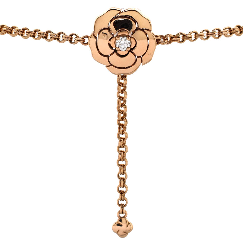 Camellia Chain Bracelet 18K Rose Gold with Diamond