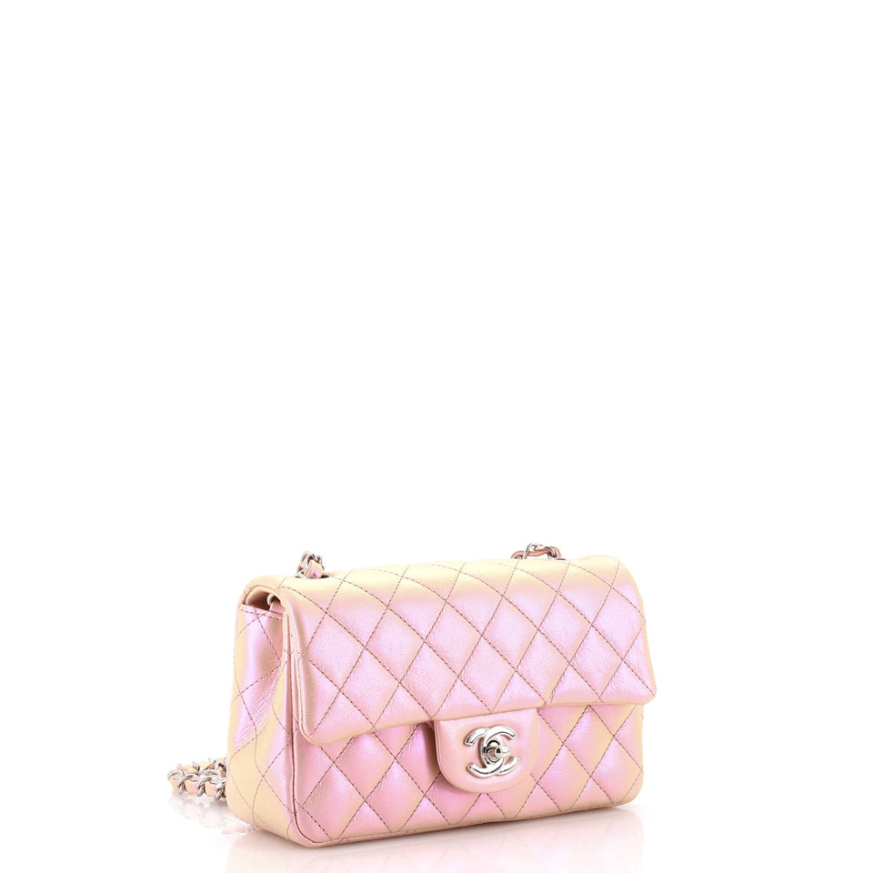 Classic Single Flap Bag Quilted Iridescent Calfskin Mini