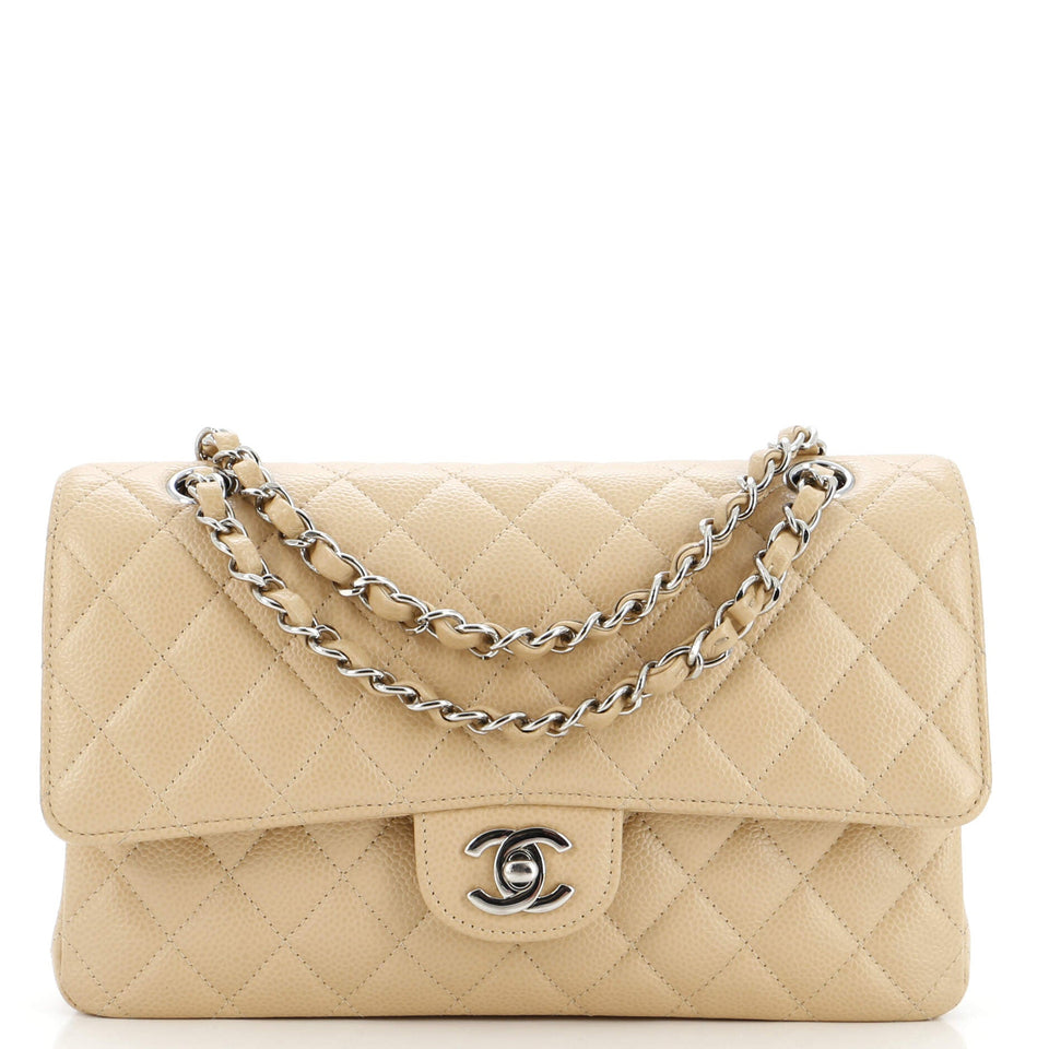 Classic Double Flap Bag Quilted Caviar Medium